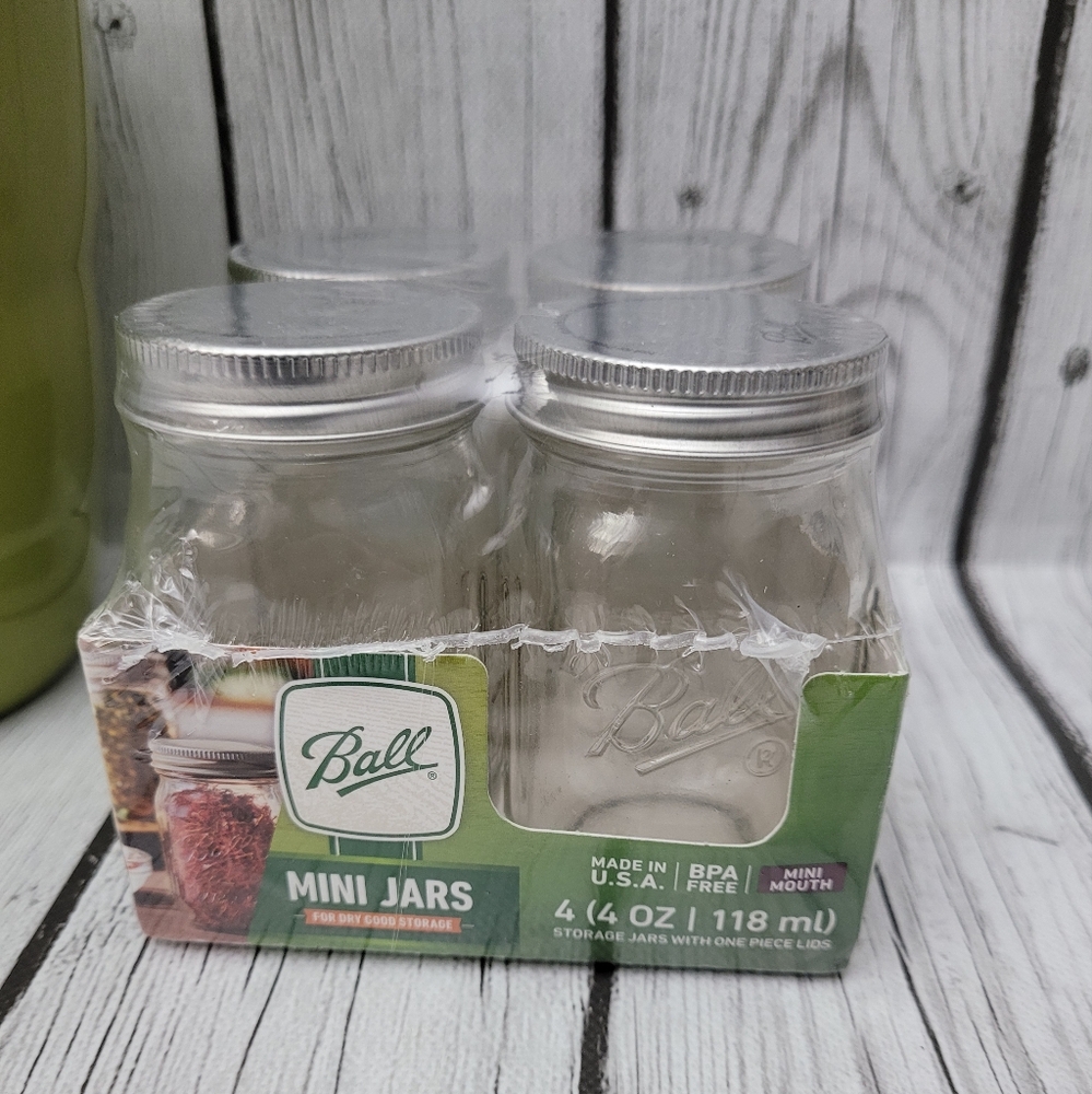 New BALL Mini Storage Jar With Metal Lid 4-4oz